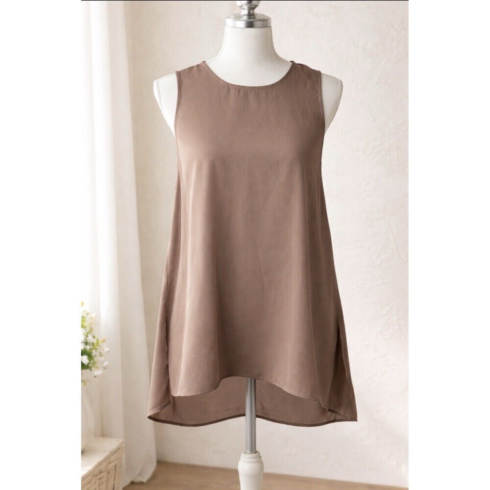 Show Me Your MuMu Sherman Taupe Tunic Tank Top Womens Large Sleeveless Keyhole